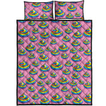 Rainbow Poop Pattern Print Quilt Bed Set