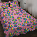 Rainbow Poop Pattern Print Quilt Bed Set