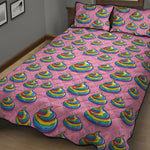 Rainbow Poop Pattern Print Quilt Bed Set