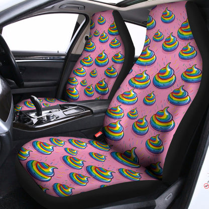 Rainbow Poop Pattern Print Universal Fit Car Seat Covers