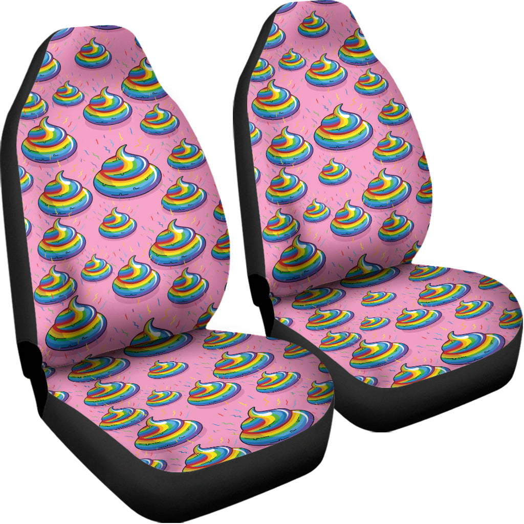Rainbow Poop Pattern Print Universal Fit Car Seat Covers
