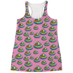 Rainbow Poop Pattern Print Women's Racerback Tank Top