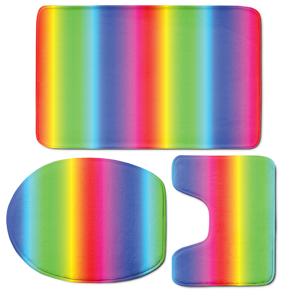 Rainbow Print 3 Piece Bath Mat Set
