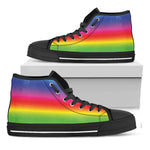Rainbow Print Black High Top Shoes