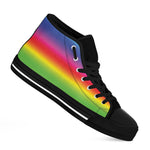 Rainbow Print Black High Top Shoes