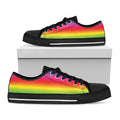 Rainbow Print Black Low Top Sneakers