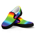 Rainbow Print Black Slip On Sneakers