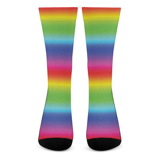 Rainbow Print Crew Socks