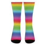 Rainbow Print Crew Socks