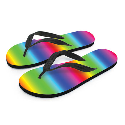 Rainbow Print Flip Flops