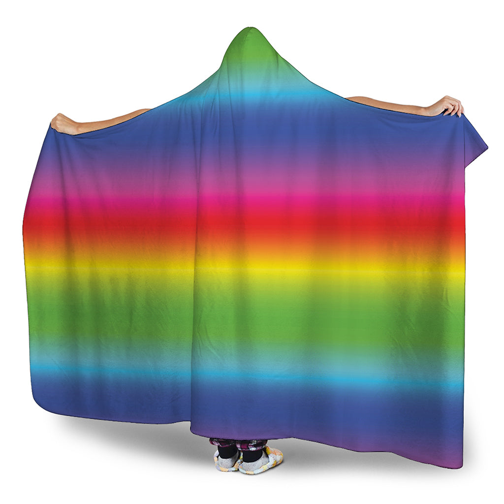 Rainbow Print Hooded Blanket