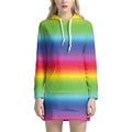 Rainbow Print Pullover Hoodie Dress