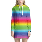 Rainbow Print Hoodie Dress