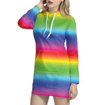 Rainbow Print Hoodie Dress