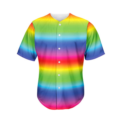 Rainbow Print Men's Baseball Jersey