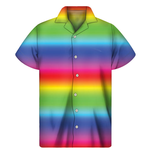Rainbow Print Men's Short Sleeve Shirt