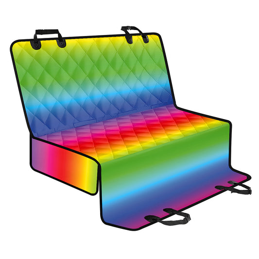 Rainbow Print Pet Car Back Seat Cover