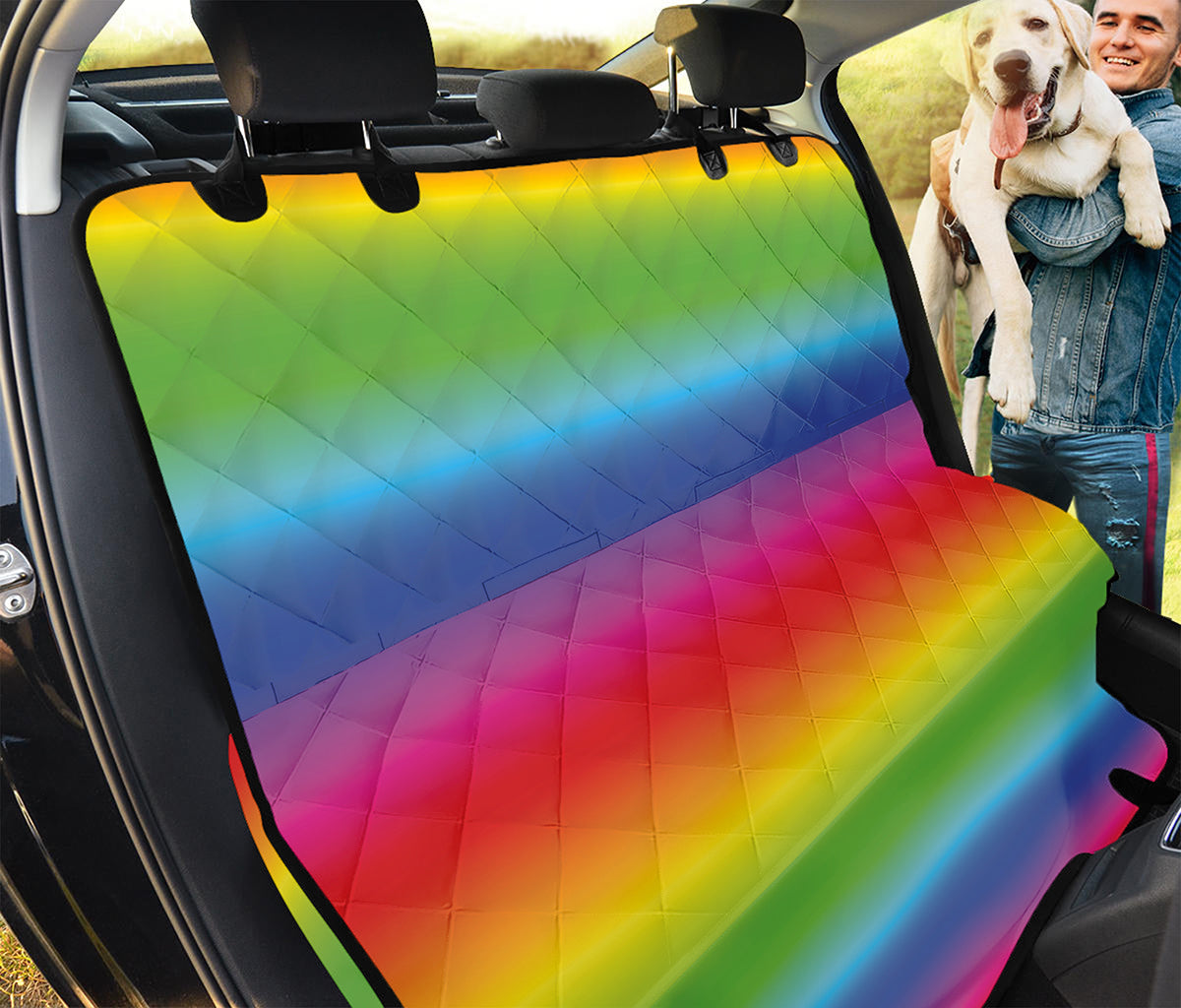 Rainbow Print Pet Car Back Seat Cover