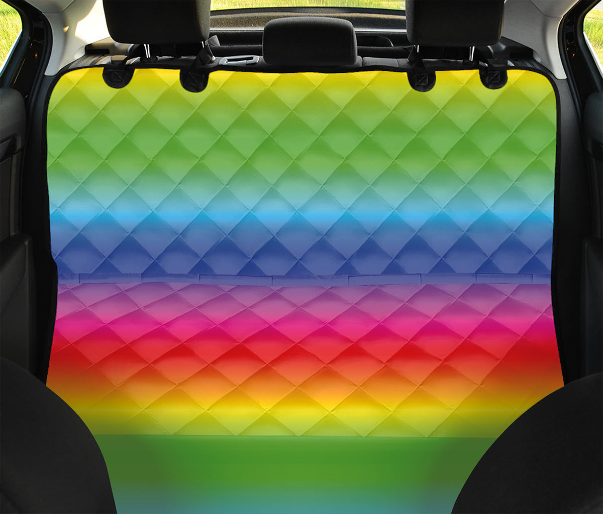Rainbow Print Pet Car Back Seat Cover