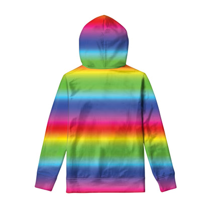 Rainbow Print Pullover Hoodie