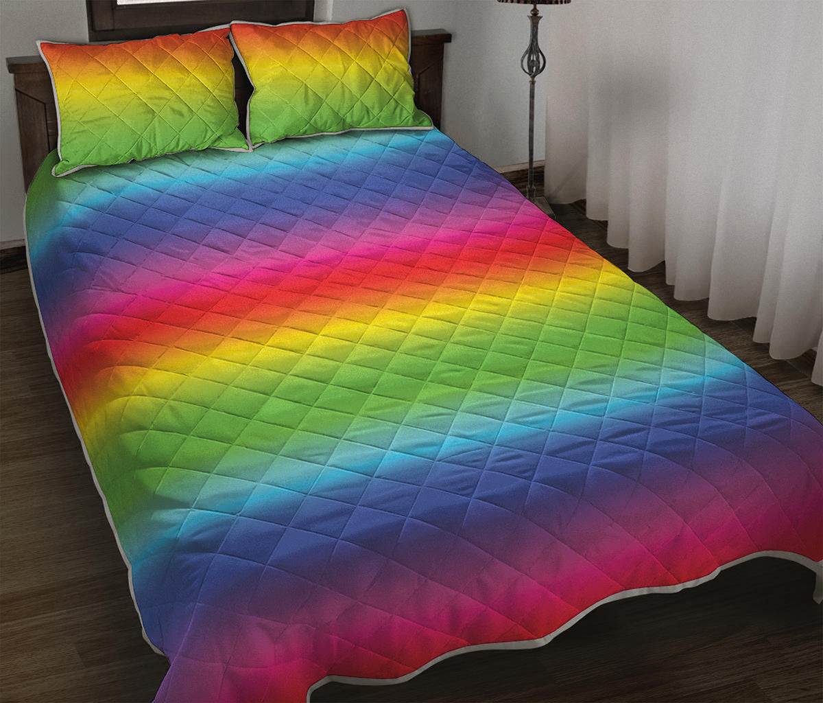 Rainbow Print Quilt Bed Set