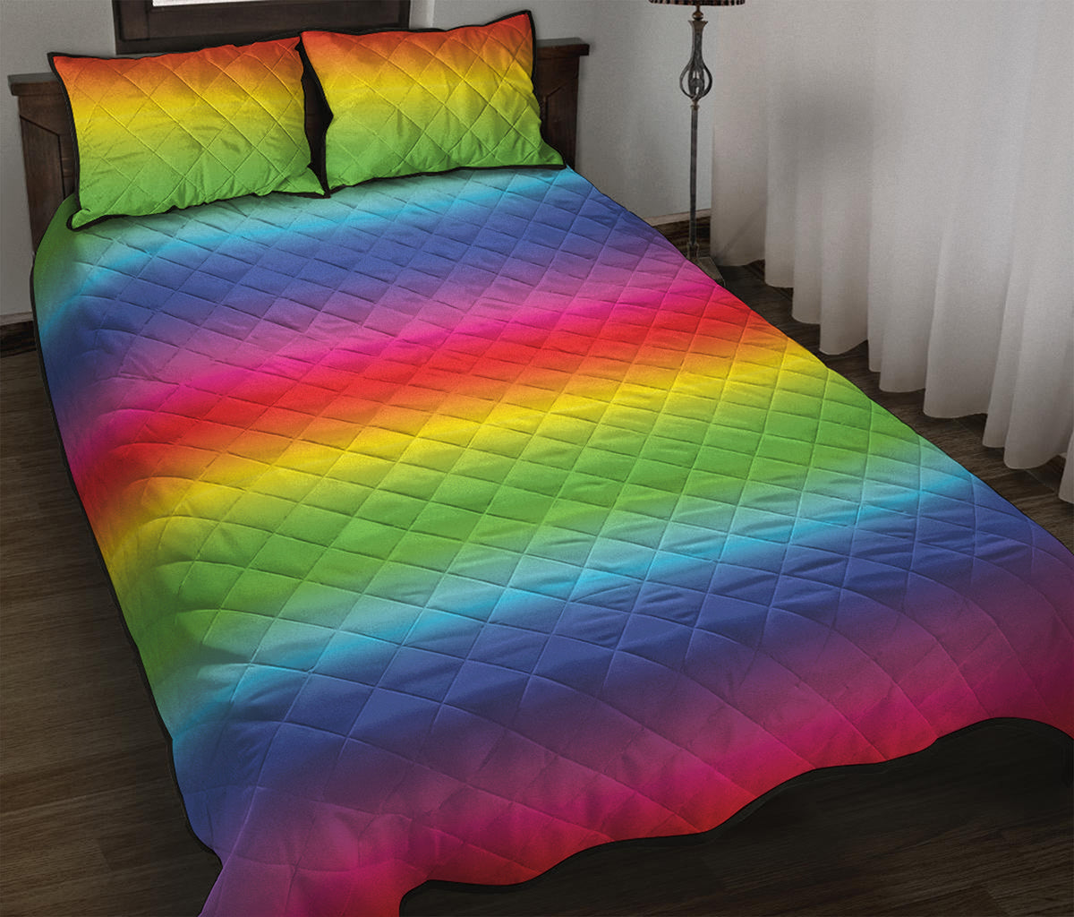 Rainbow Print Quilt Bed Set