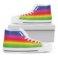 Rainbow Print White High Top Sneakers