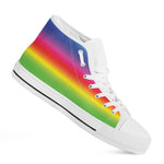 Rainbow Print White High Top Shoes