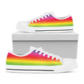 Rainbow Print White Low Top Sneakers
