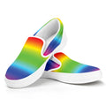 Rainbow Print White Slip On Sneakers