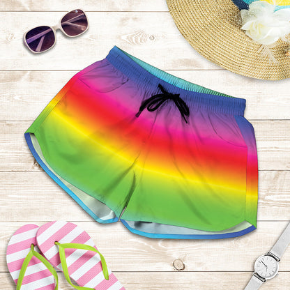 Rainbow Print Women's Shorts