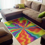 Rainbow Psychedelic Print Area Rug