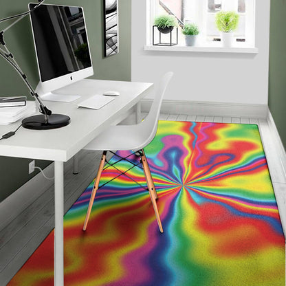 Rainbow Psychedelic Print Area Rug