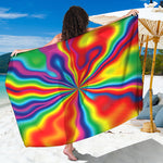 Rainbow Psychedelic Print Beach Sarong Wrap