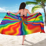 Rainbow Psychedelic Print Beach Sarong Wrap