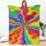 Rainbow Psychedelic Print Blanket