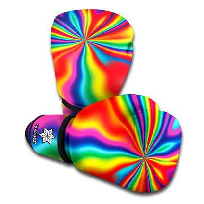 Rainbow Psychedelic Print Boxing Gloves