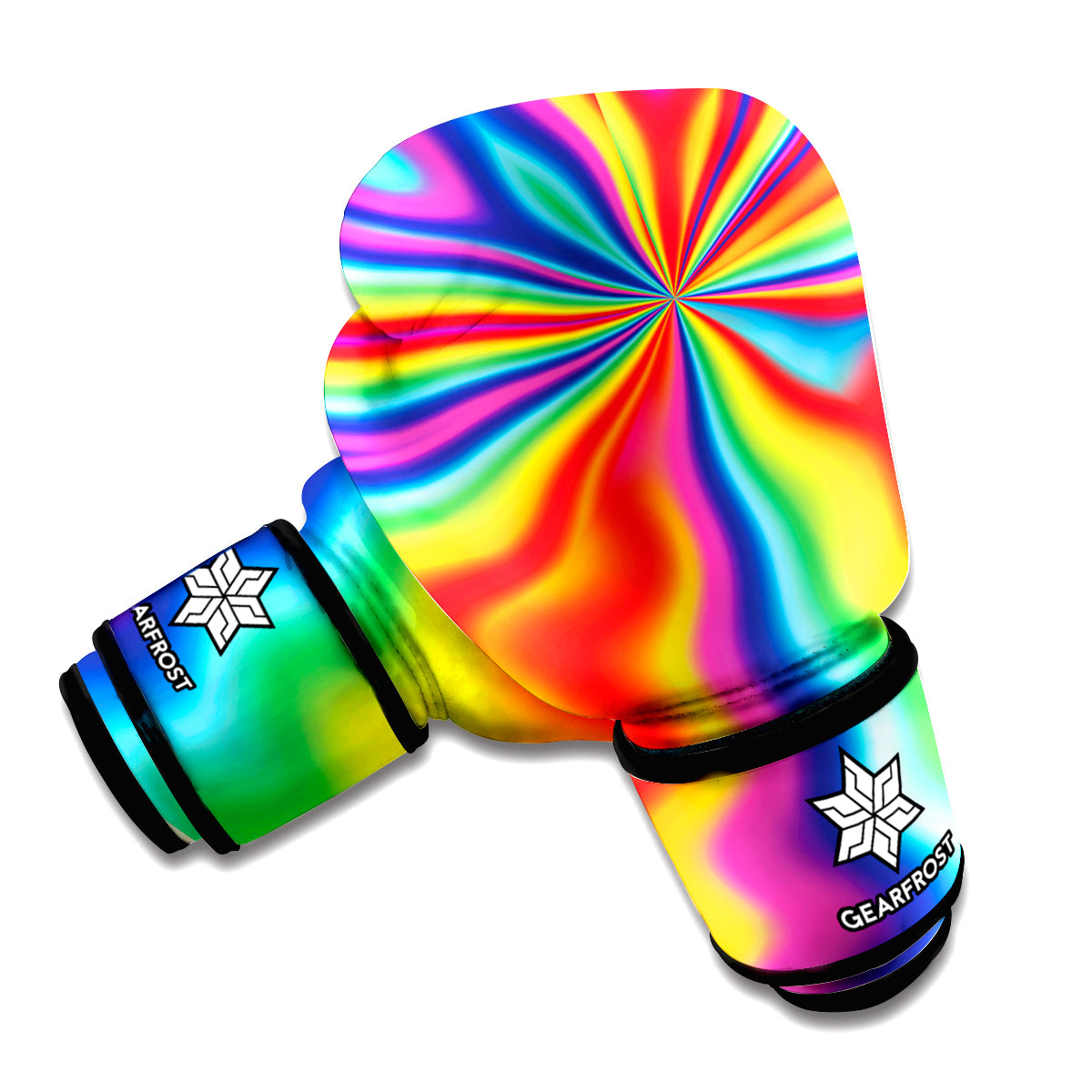 Rainbow Psychedelic Print Boxing Gloves