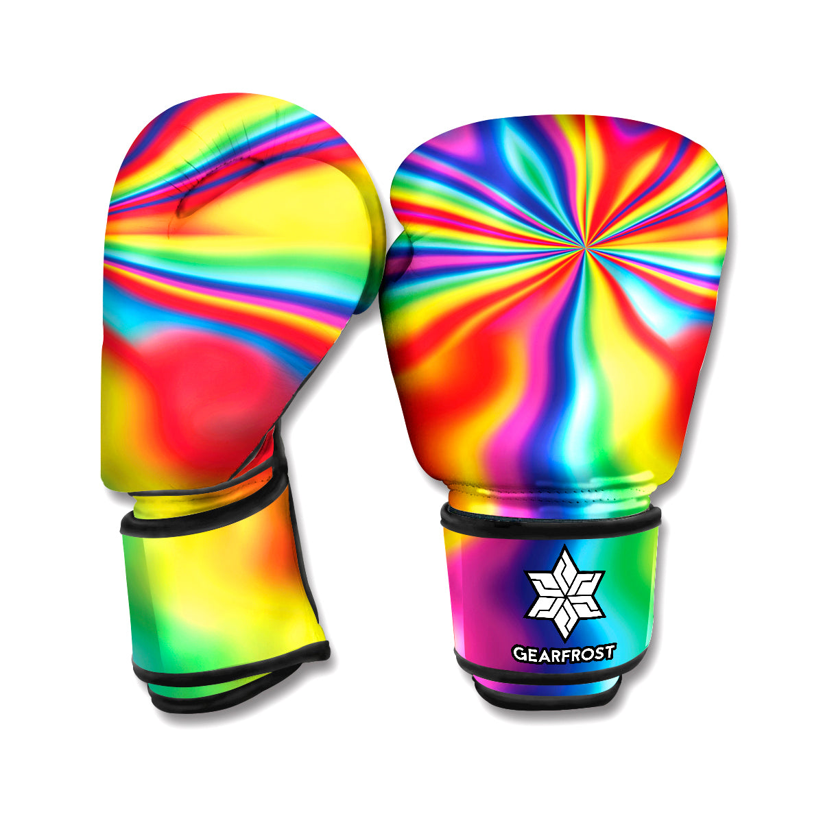 Rainbow Psychedelic Print Boxing Gloves