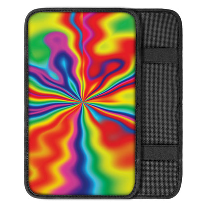 Rainbow Psychedelic Print Car Center Console Cover