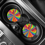 Rainbow Psychedelic Print Car Coasters