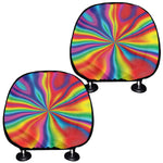 Rainbow Psychedelic Print Car Headrest Covers