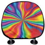 Rainbow Psychedelic Print Car Headrest Covers