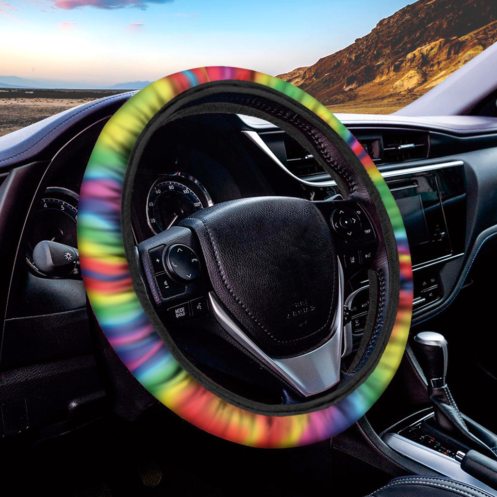 Rainbow Psychedelic Print Car Steering Wheel Cover
