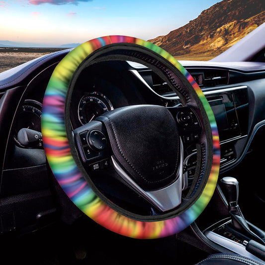 Rainbow Psychedelic Print Car Steering Wheel Cover