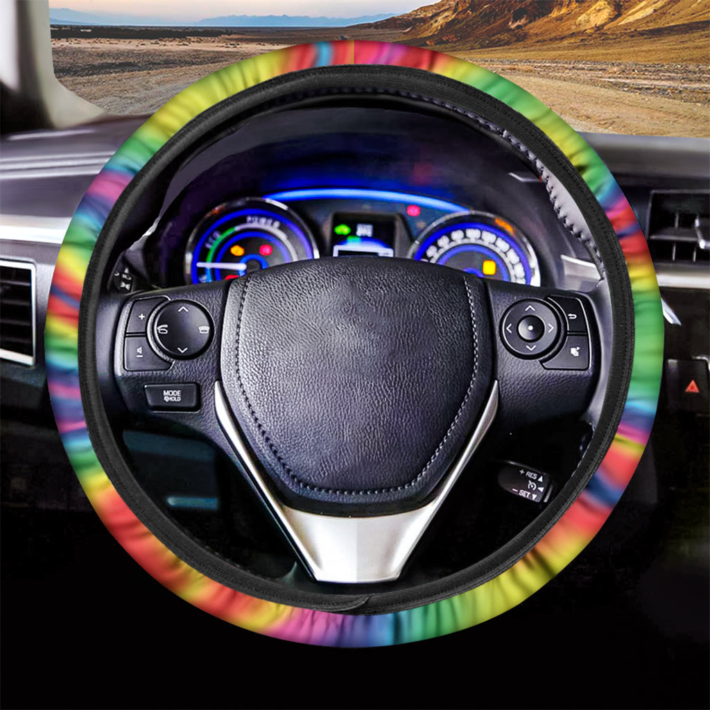 Rainbow Psychedelic Print Car Steering Wheel Cover