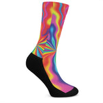 Rainbow Psychedelic Print Crew Socks