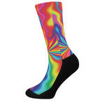 Rainbow Psychedelic Print Crew Socks