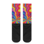 Rainbow Psychedelic Print Crew Socks