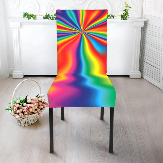 Rainbow Psychedelic Print Dining Chair Slipcover
